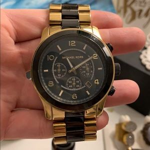 Black and gold MK Runway Watch